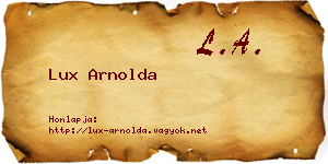 Lux Arnolda névjegykártya